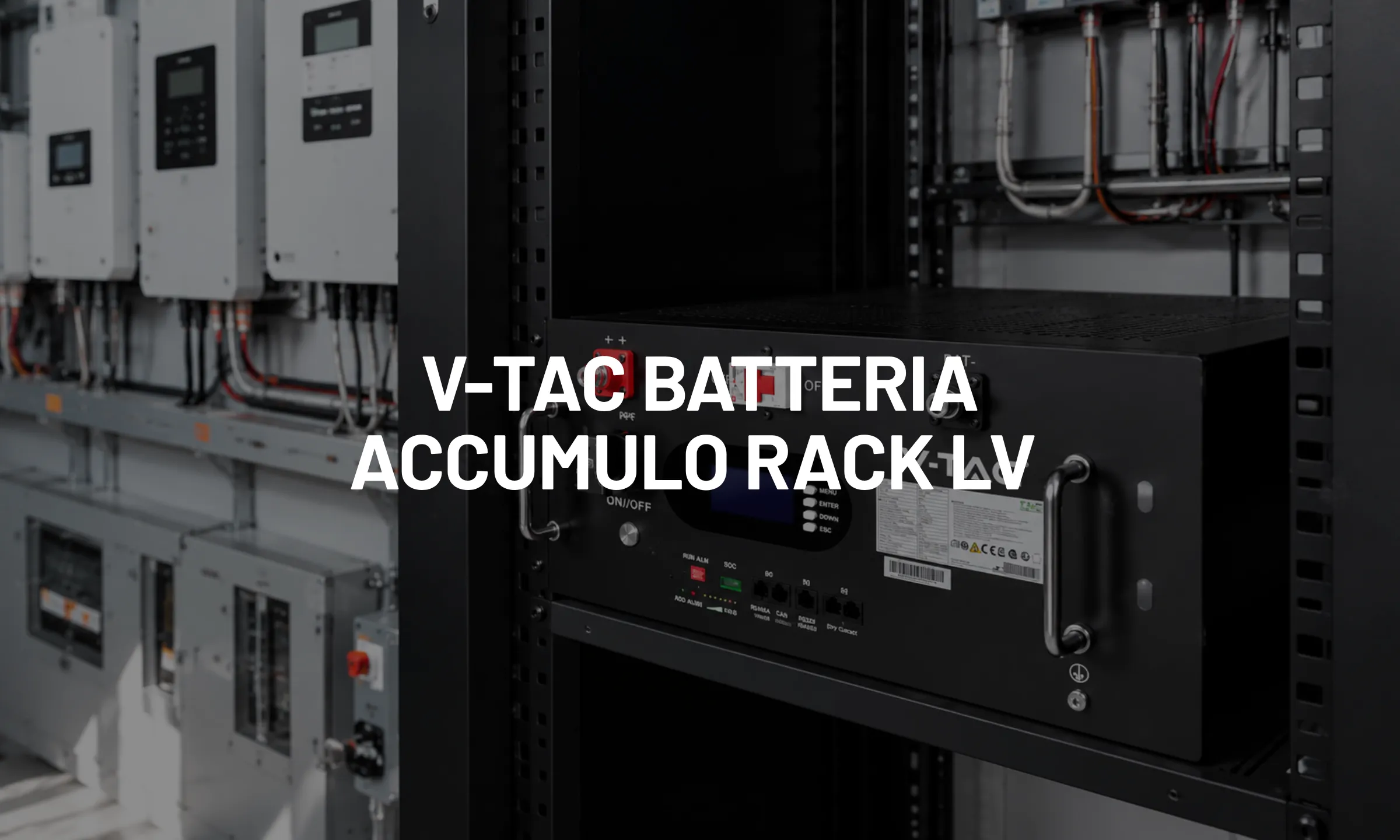 V-TAC Batteria Accumulo Rack LV 9.6kWh LFP 48V 200Ah 100A BMS Nera CEI 0-21, accumulo energetico professionale per impianti fotovoltaici evoluti