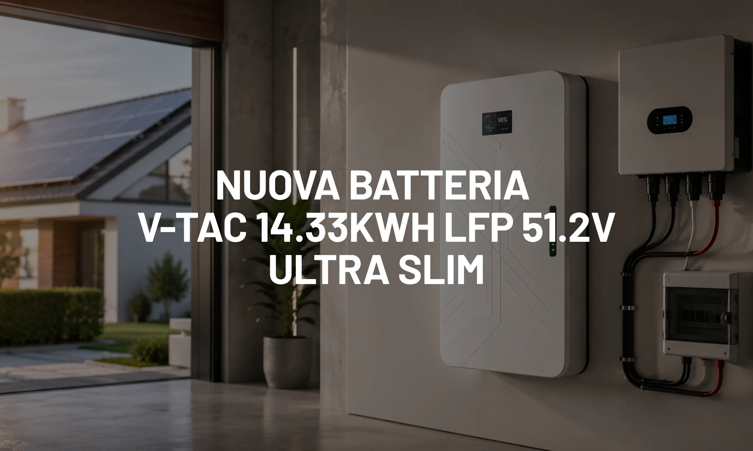 Nuova batteria V-TAC 14.33kWh LFP 51.2V Ultra Slim, accumulo ad alta capacità per impianti fotovoltaici evoluti