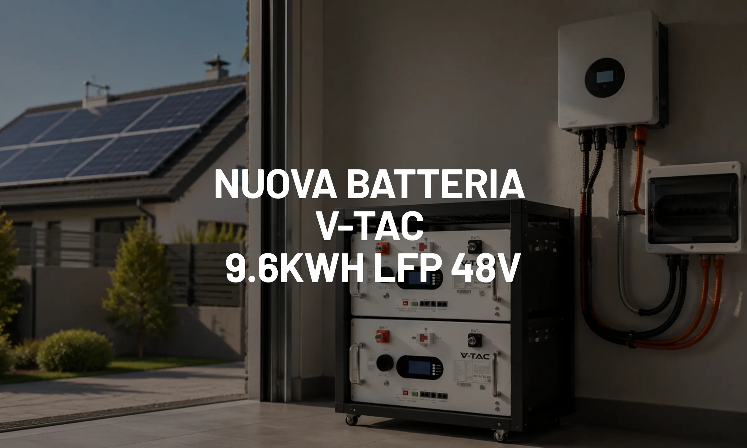 Nuova batteria V-TAC 9.6kWh LFP 48V, accumulo fotovoltaico modulare e ad alte prestazioni