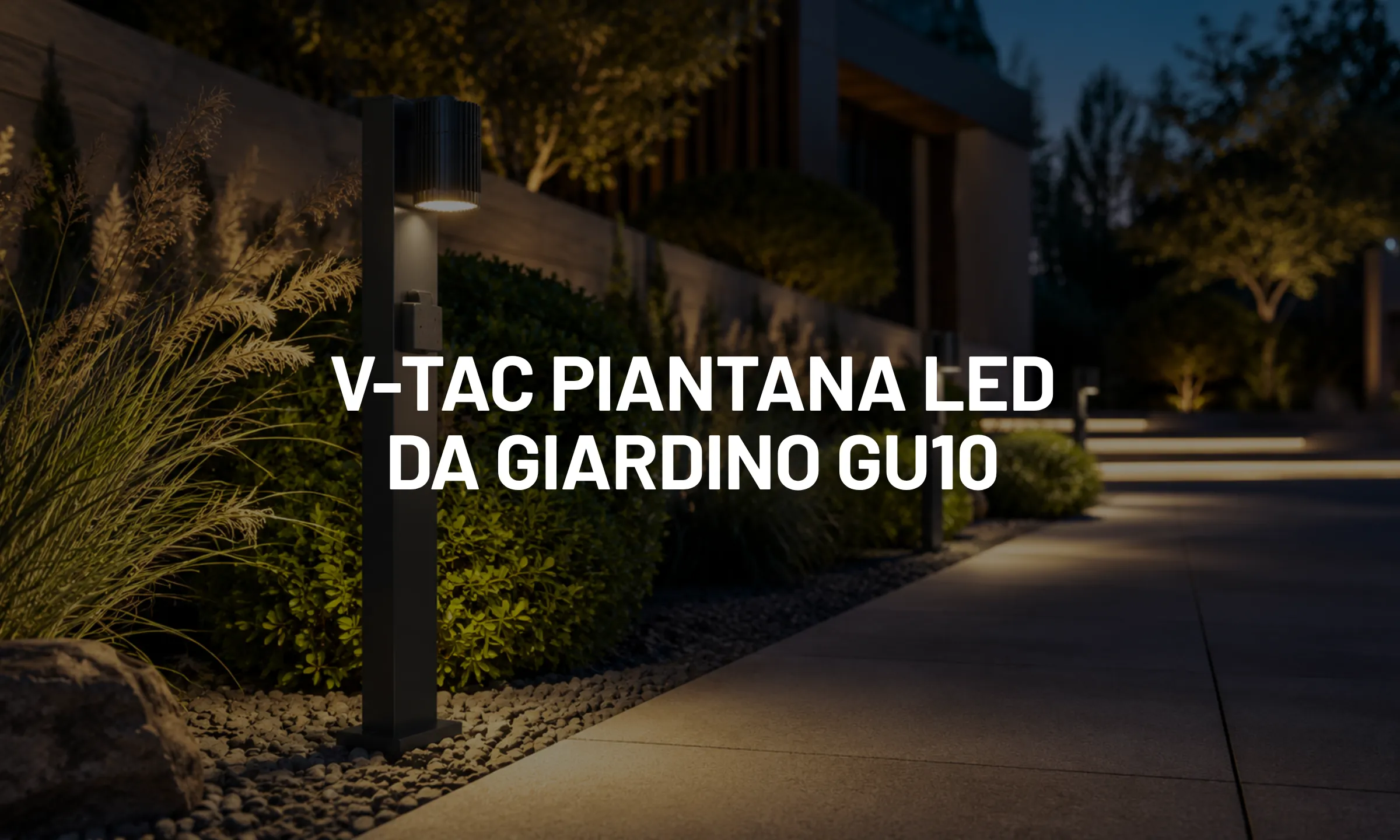 V-TAC Piantana LED da Giardino GU10 con Presa Schuko integrata, illuminazione funzionale per percorsi outdoor