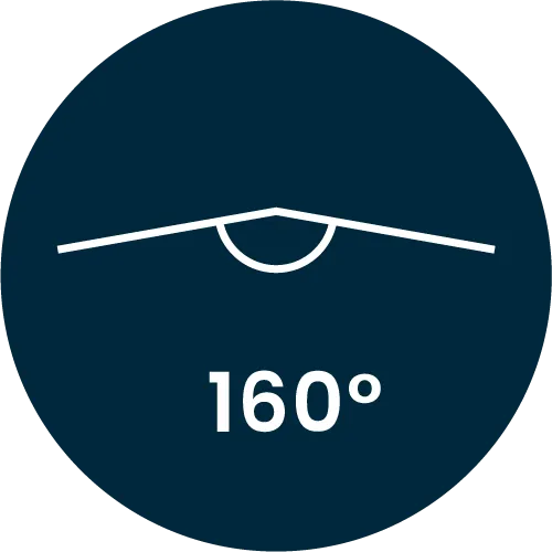 Fascio luminoso di 160°