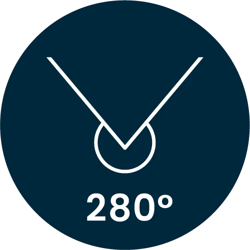 Fascio luminoso ampio di 280°