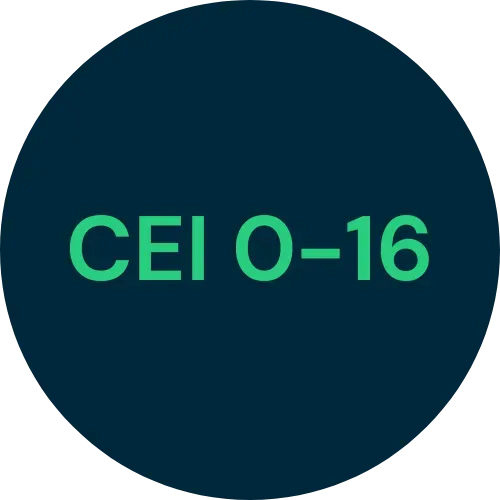 Prodotto con certificato di conformità alla norma CEI 0-16