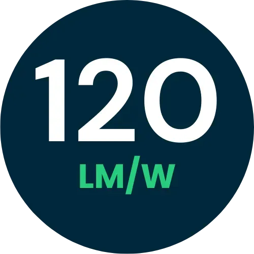 Efficienza luminosa 120 lumen/watt Efficienza luminosa 120 lumen/watt