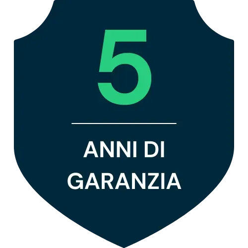 Prodotto coperto da 5 anni di garanzia