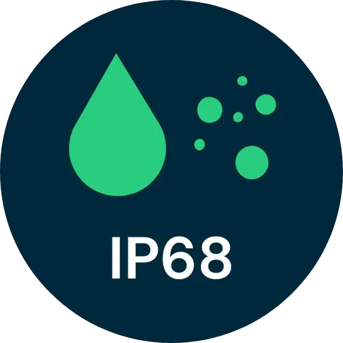 IP67: Resistente alla polvere e all'immersione prolungata in acqua.
