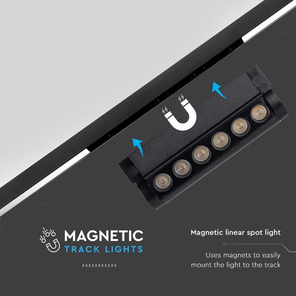 5W LED Magnetic Linear Spotlight Slim Adjustable 4000K Black Body