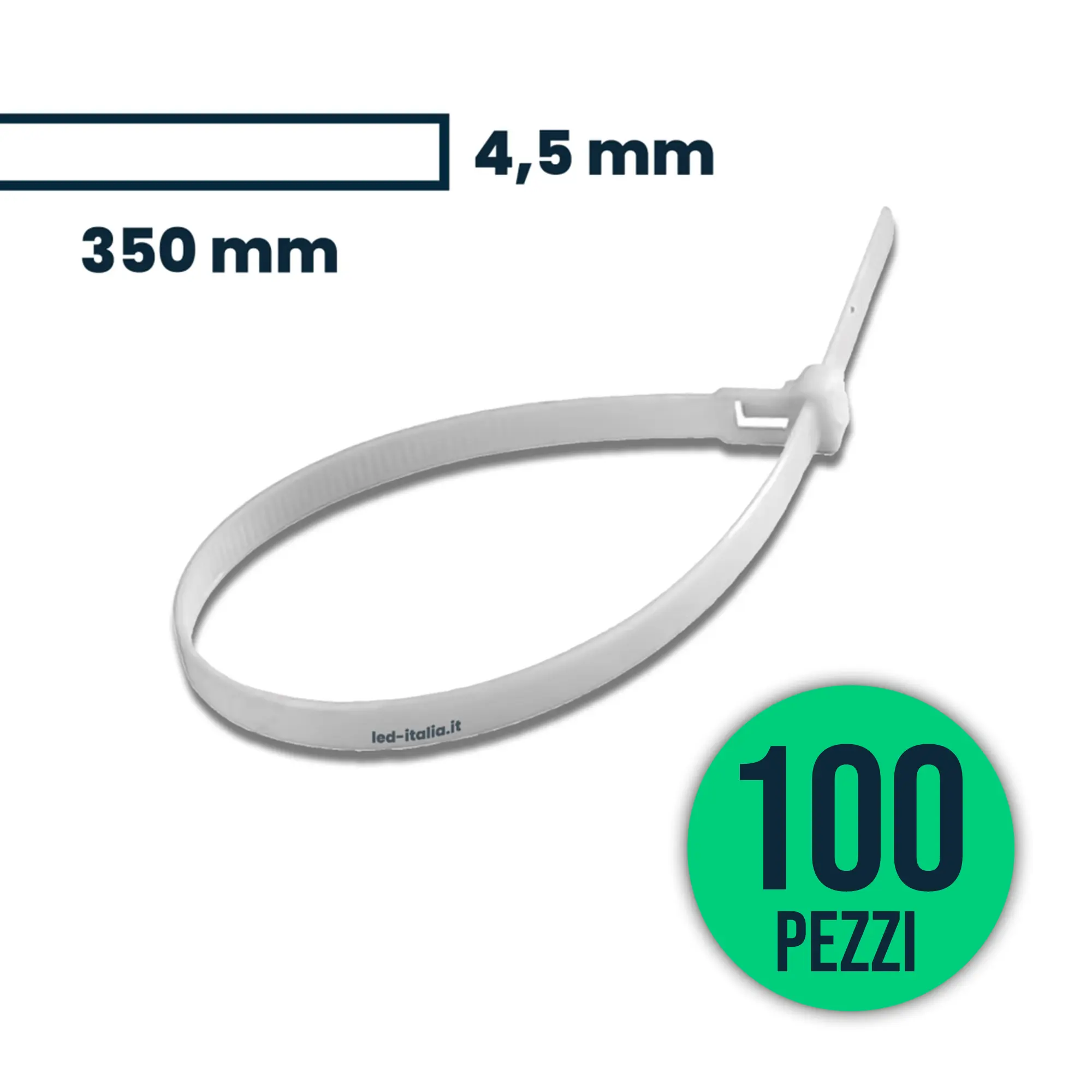 Cable Tie 4.5*350mm White 100Pcs/Pack