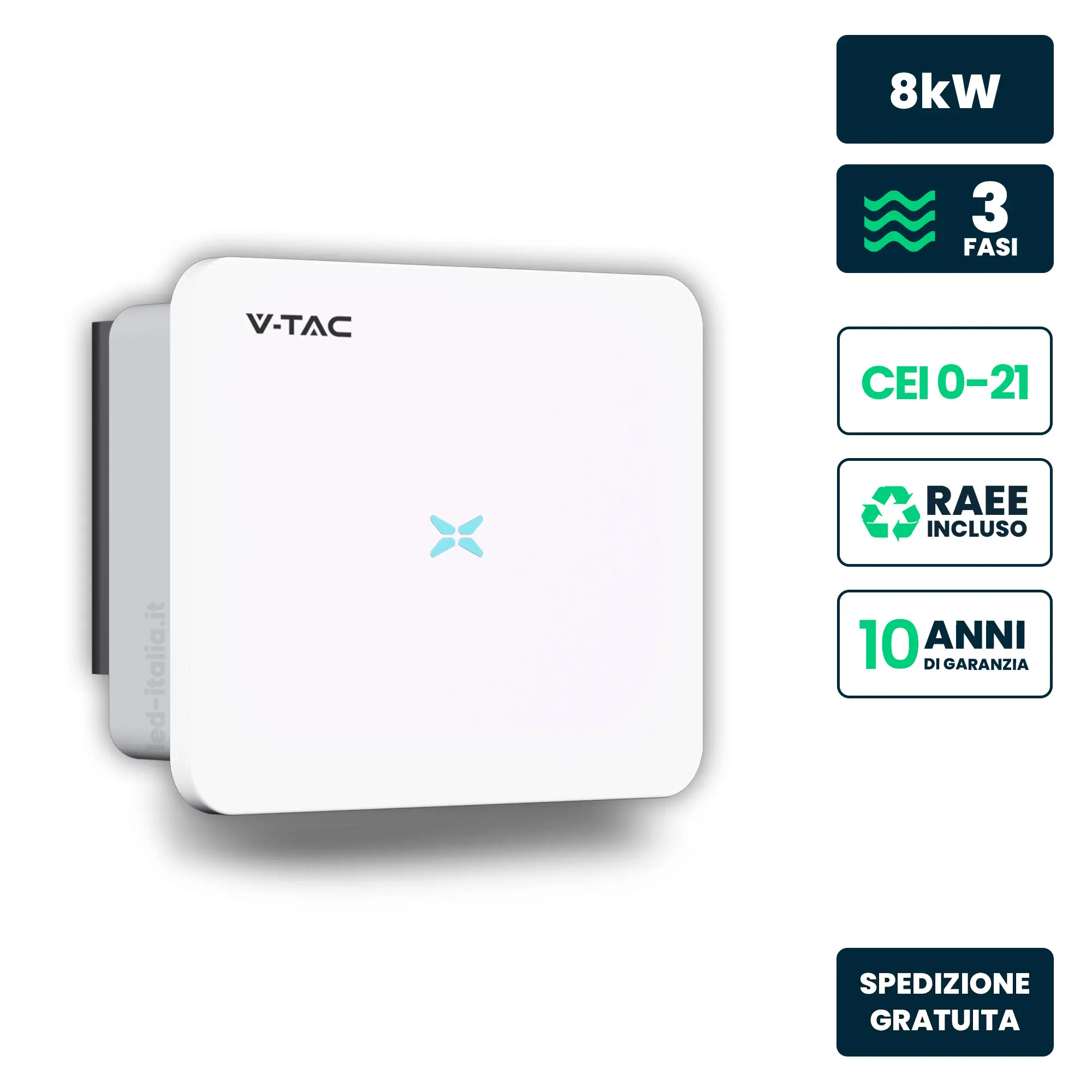 Inverter Fotovoltaico di Stringa Trifase INVT XG Series 8kW 2 MPPT CEI 0-21 WiFi IP66