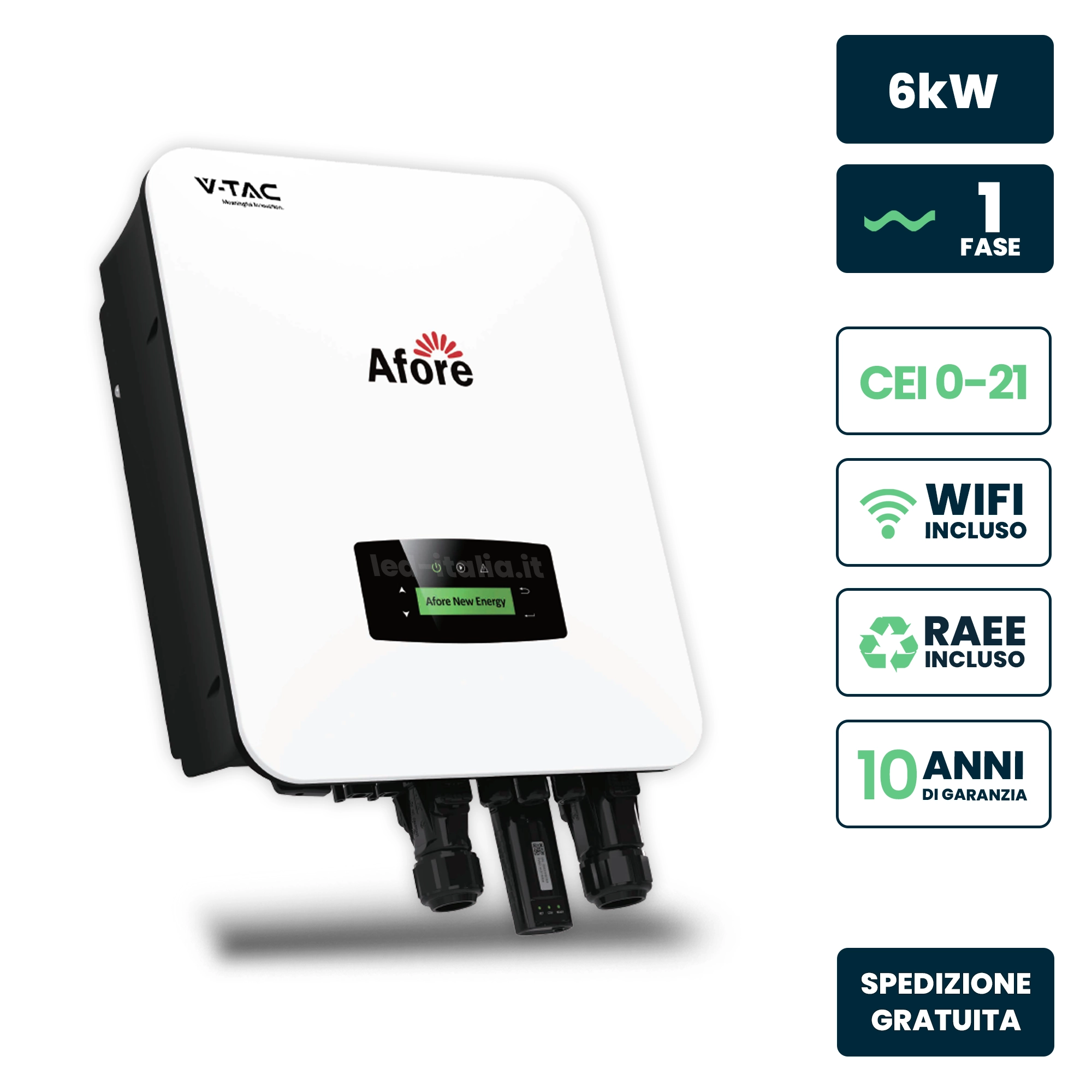 SKU 11953 - Inverter Afore Monofase Ibrido 6kW CEI 0-21
