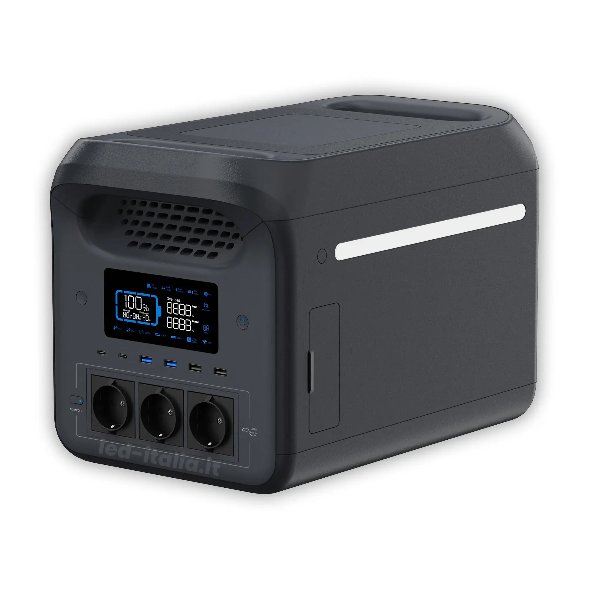 Power Station 1800W 1229Wh LiFePO4 UPS Ricarica Solare e App WiFi