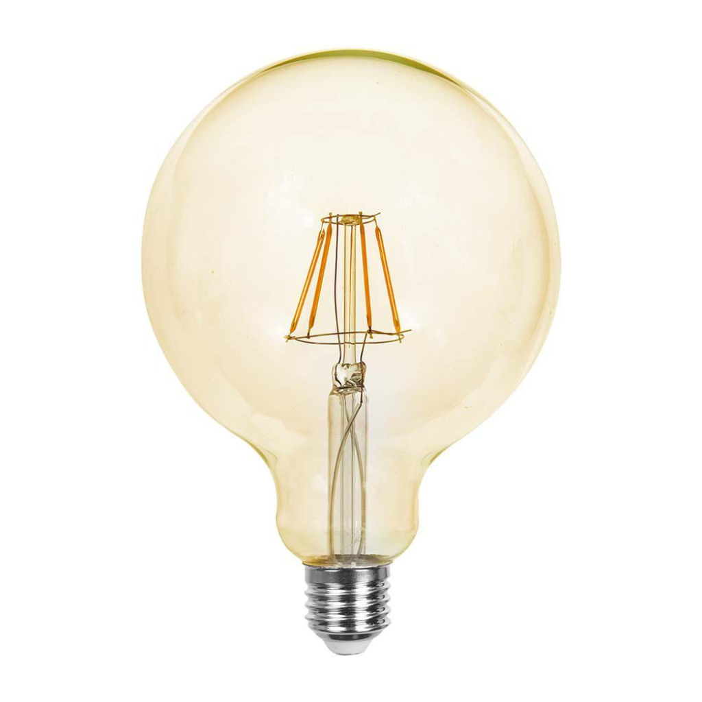 6W LED G125 Amber Cover Filament Bulb 2200K E27