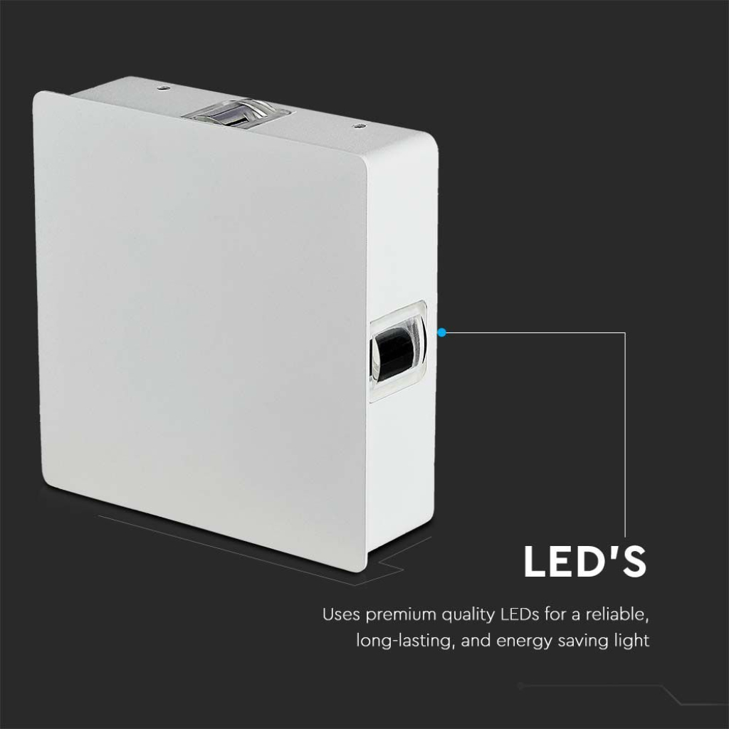 4W LED Wall Light White Body Square 4000K IP65