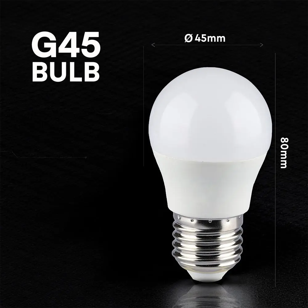 6.5W G45 PLASTIC BULB WITH CREE CHIP 3000K E27 6YRS WARRANTY