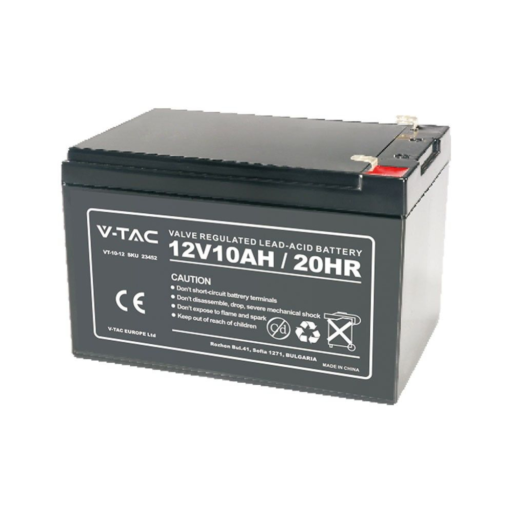 Batteria al Piombo Acido 12V 10Ah per Allarmi, Videosorveglianza, UPS Terminali T2 178*35*60mm