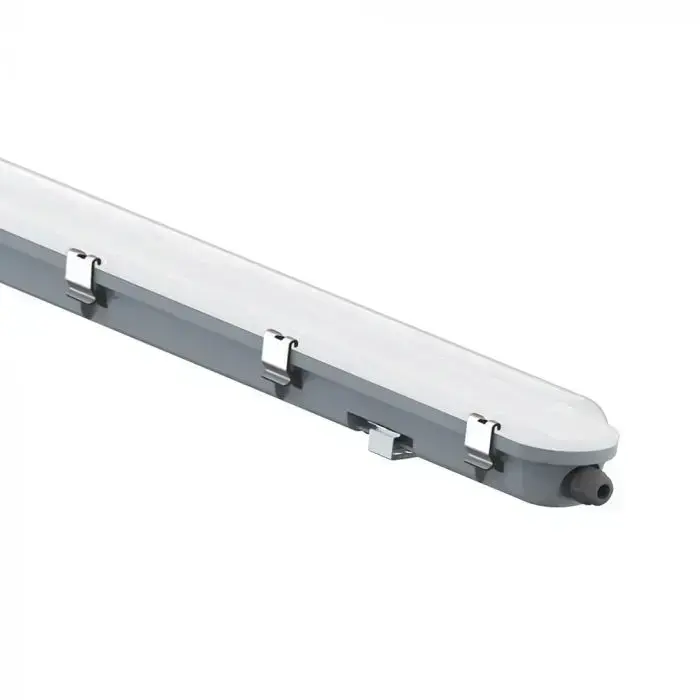48W LED WP LAMP FITTING 150CM-EM KIT-MILKY COVER+SS CLIPS 6500K