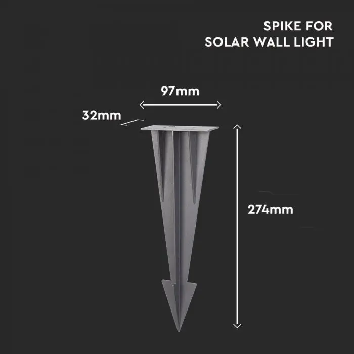 SPIKE FOR SOLAR OUTDOOR SPIKE LIGHT 100*35*274MM - DARK GREY RAL 7016 BODY