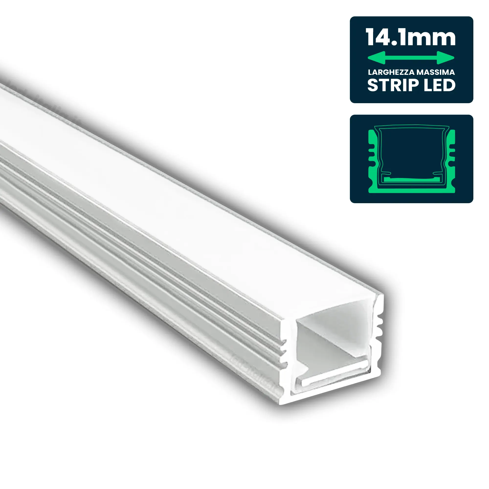 MOUNTING KIT WITH DIFFUSER FOR LED STRIP-FLOOR PROFILE SURFACE 1000*17*14mm