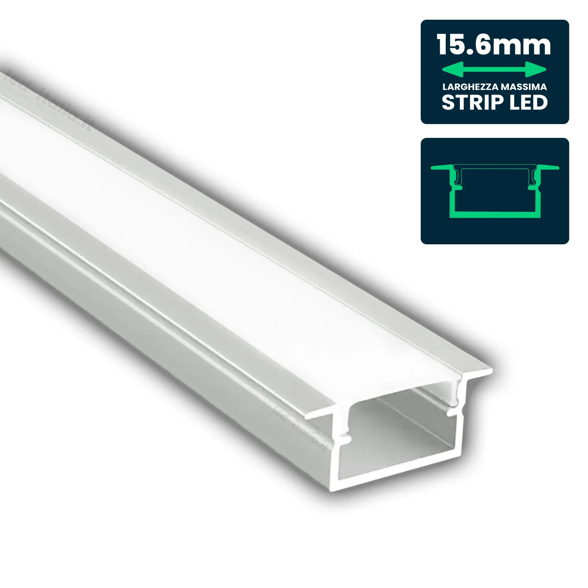 MOUNTING KIT WITH DIFFUSER FOR LED STRIP RECESSED 1000*17*10mm