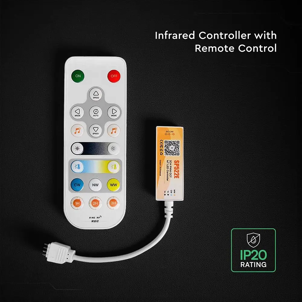 Controller LED ESP32 PWM WLED 5 Modalit&agrave; In 1 DC 12-24 V On