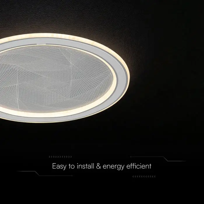 50W LED DECORATIVE CEILING LAMP CCT 3IN1 DIMMABLE IR REMOTE CONTROL GREY