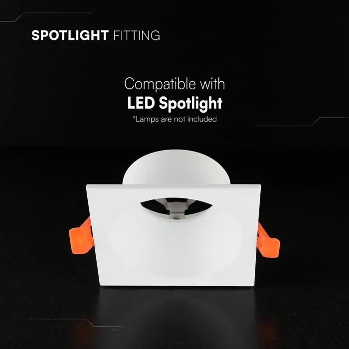 GU10 Fitting Aluminum Deep Anti Glare Square White