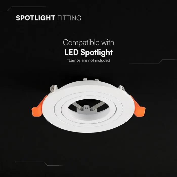 GU10 Fitting Aluminum Round White