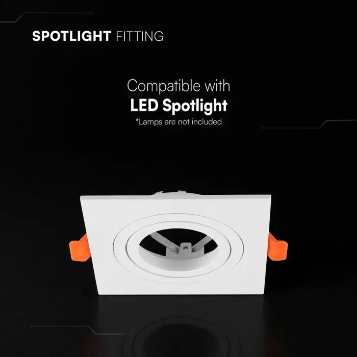 GU10 Fitting Aluminum Square White