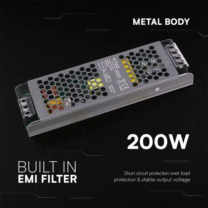 SLIM Power Supply - 200W 24V 8.25A IP20
