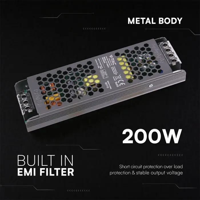 SLIM Power Supply - 200W 12V 16.5A IP20