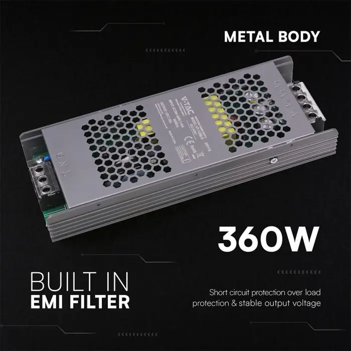 SLIM Power Supply - 360W 12V 30A IP20