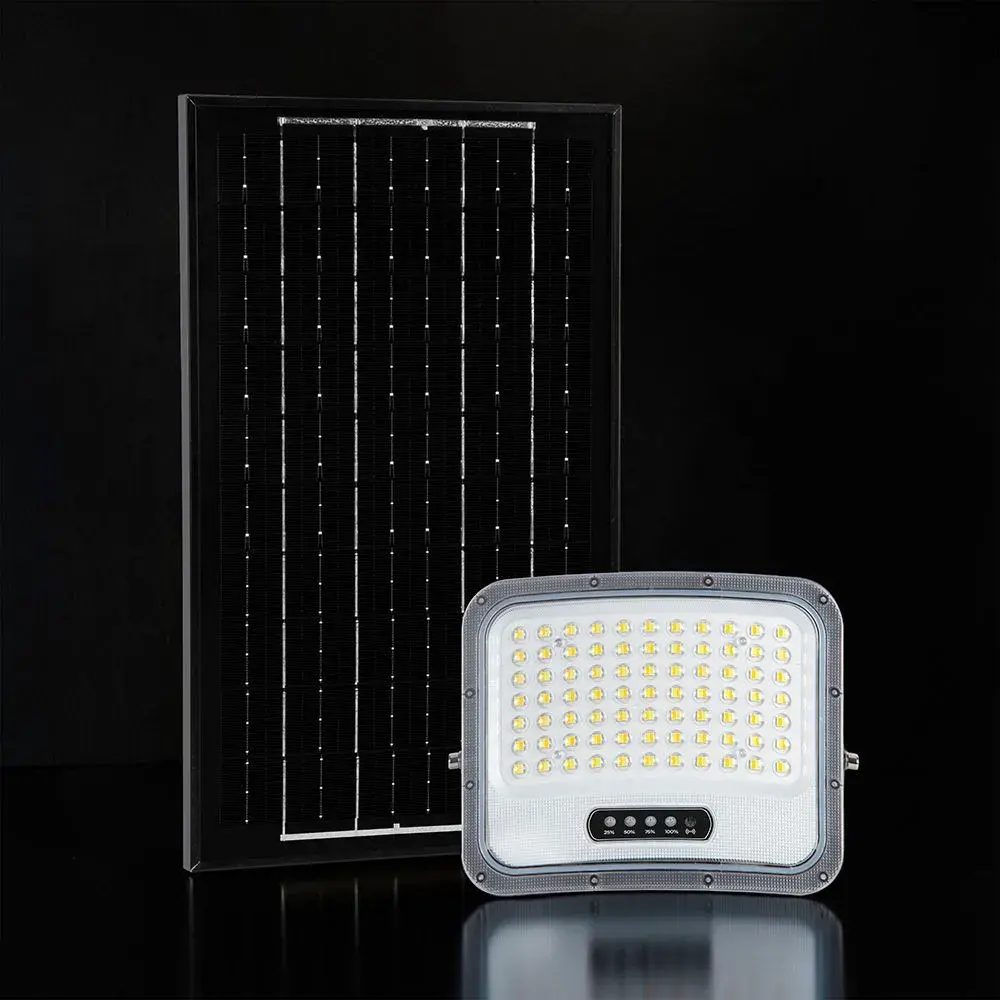 LED FLOODLIGHT WITH SOLAR PANEL 12W BLACK 3IN1 IP65