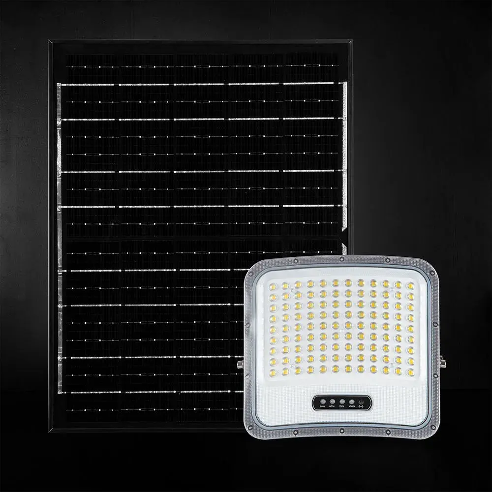 LED FLOODLIGHT WITH SOLAR PANEL 20W BLACK 3IN1 IP65