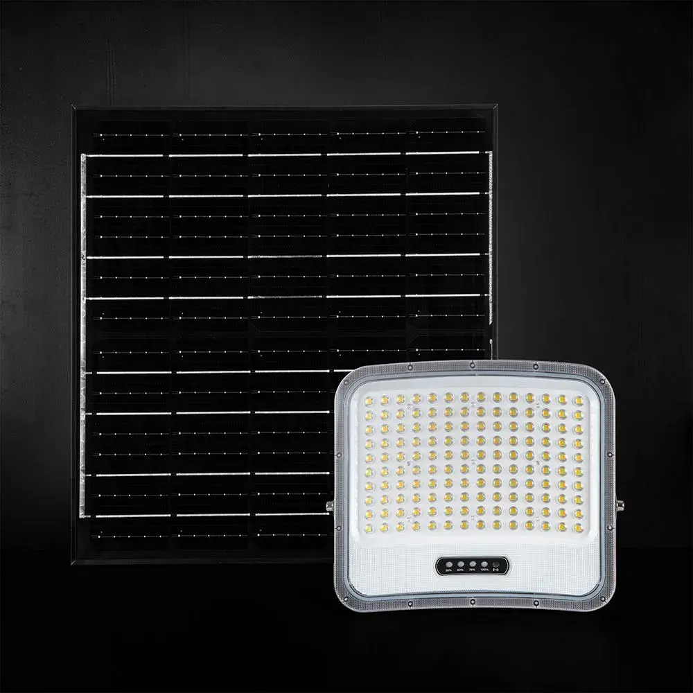 LED FLOODLIGHT WITH SOLAR PANEL 25W BLACK 3IN1 IP65