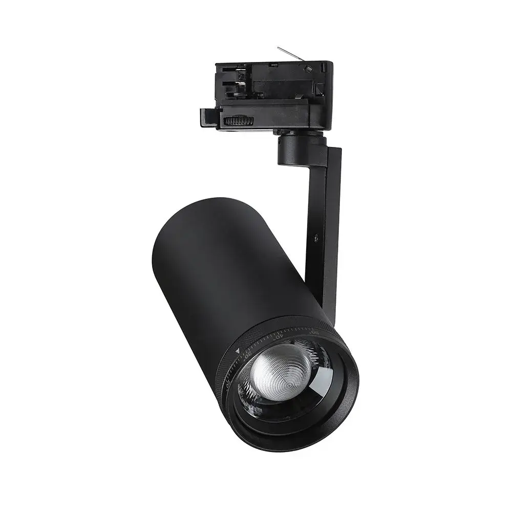 VT-18031CCT 30W LED COB ZOOMABLE TRACKLIGHT 25°-50° BEAM ANGLE 3IN1 BLACK BODY