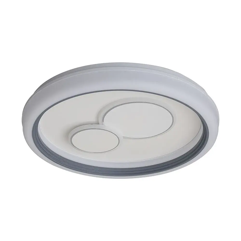 2X30W LED DECORATIVE CEILING LAMP RF REMOTE CONTROL 3IN1 DIMMABLE WHITE+GREY