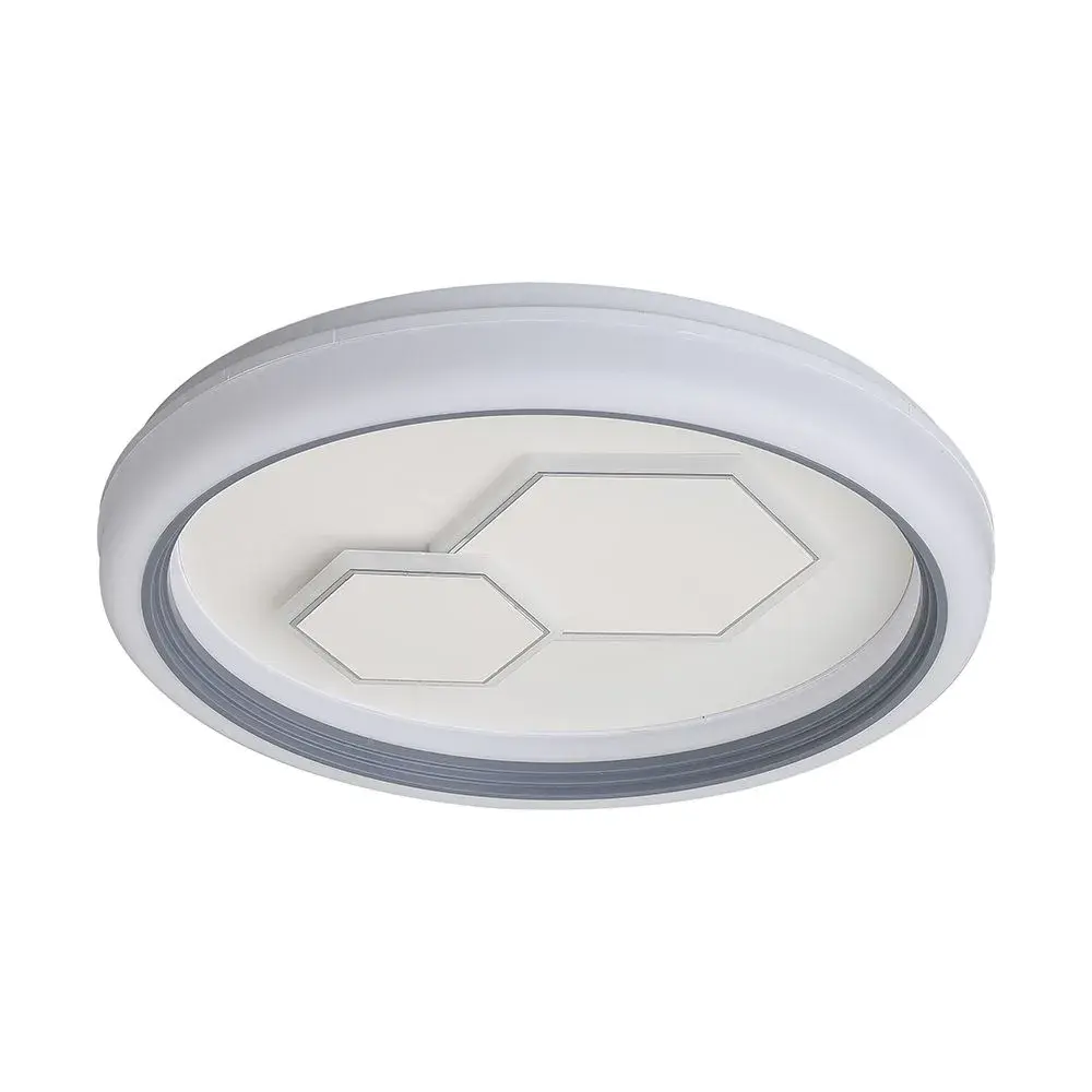 2X30W LED DECORATIVE CEILING LAMP RF REMOTE CONTROL 3IN1 DIMMABLE WHITE+GREY