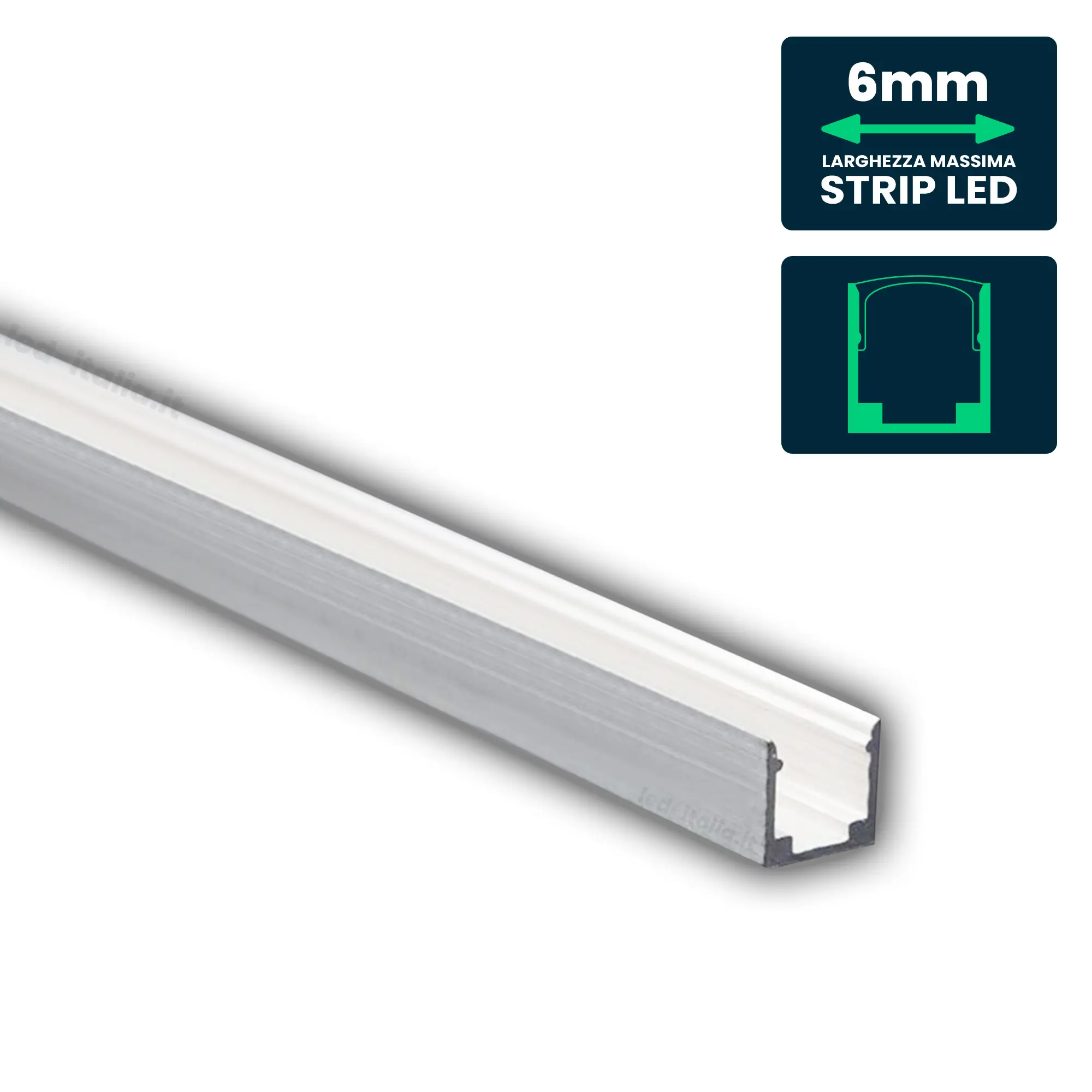 LED Strip Mounting Kit with Diffuser Aluminum ConceaLED 2000mm