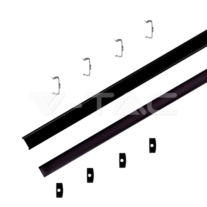 LED Strip Mounting Kit with Diffuser Aluminum 2000*17.4*7mm Black Housing