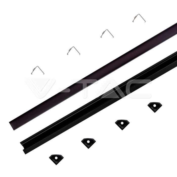 Led Strip Mounting Kit With Diffuser Aluminum 2000* 19*19MM Black Housing