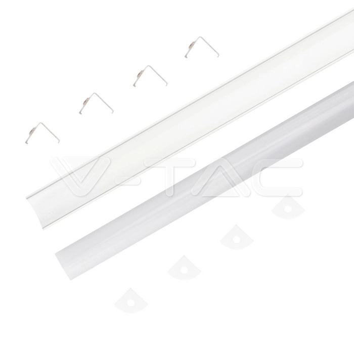 LED Strip Mounting Kit with Diffuser Aluminum 2000* 15.8*15.8mm White Housing