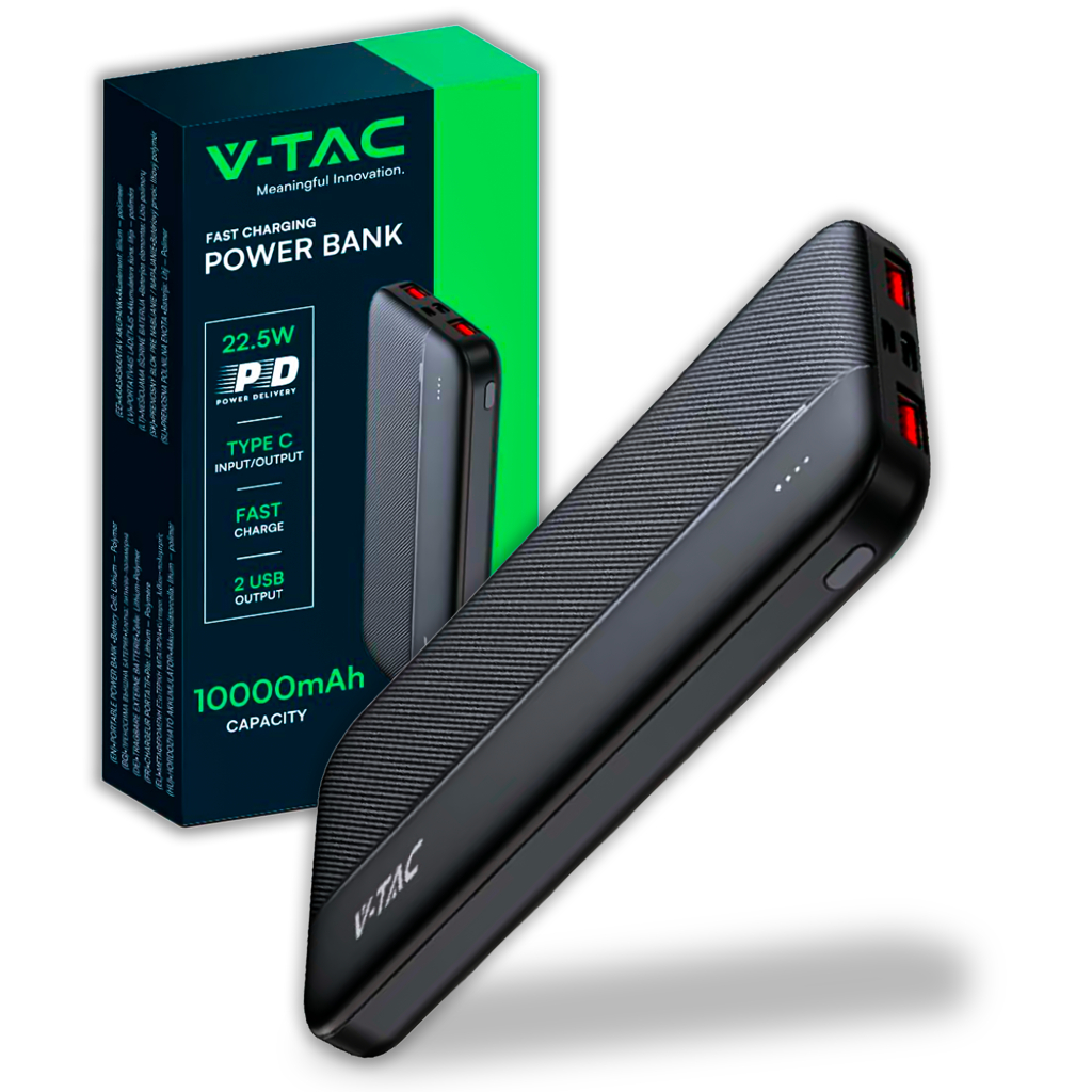 Power Bank 20000mAh Con Ricarica Veloce 22.5W – 4 Uscite (2 USB + 2 Type-C), Indicatori LED, Compatibile Con Laptop E Smartphone