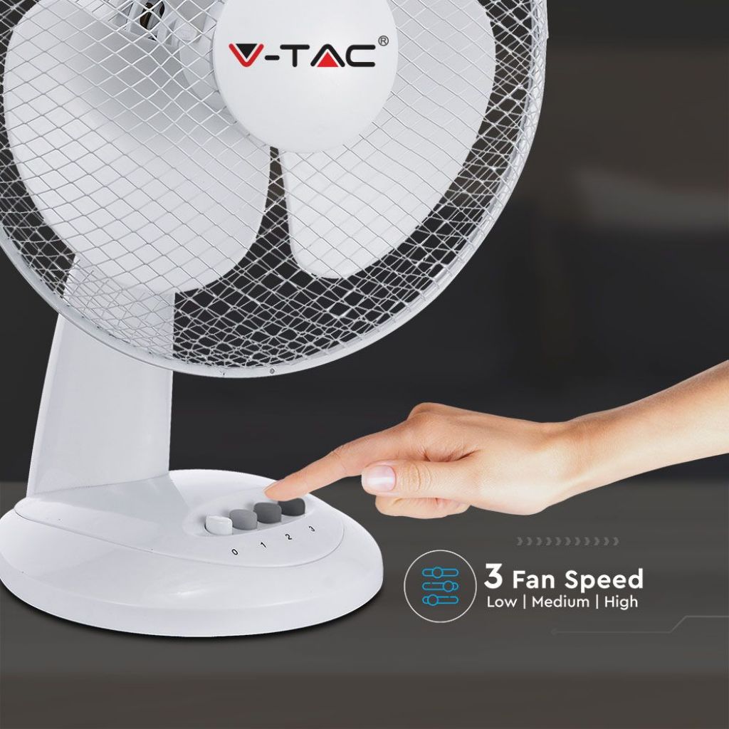 40W Desk Fan with Kock Down Base 4 Buttons 3 Blades (16 Inch)