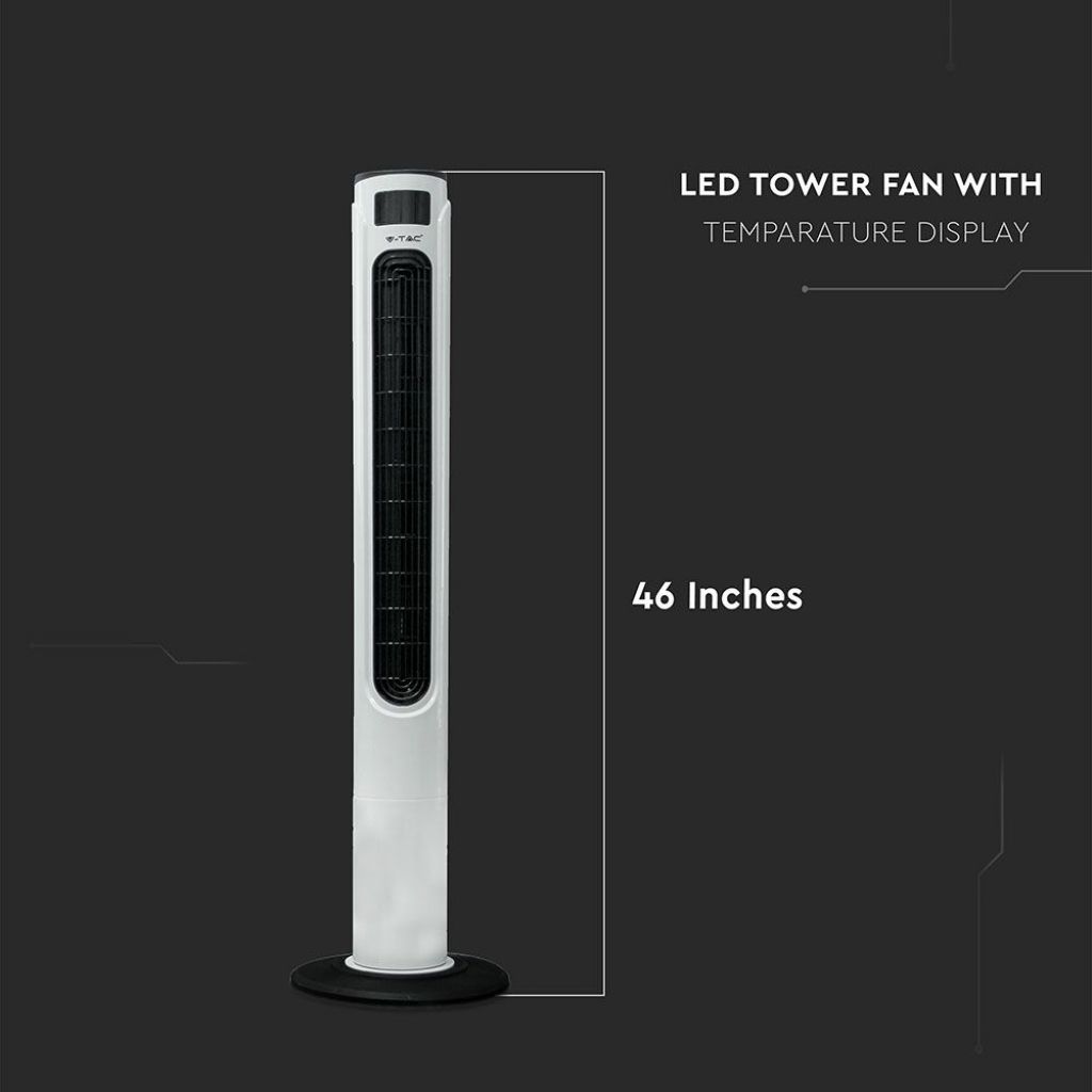 55W LED Tower Fan with Temperature Display Amazon And Google Home Compatible