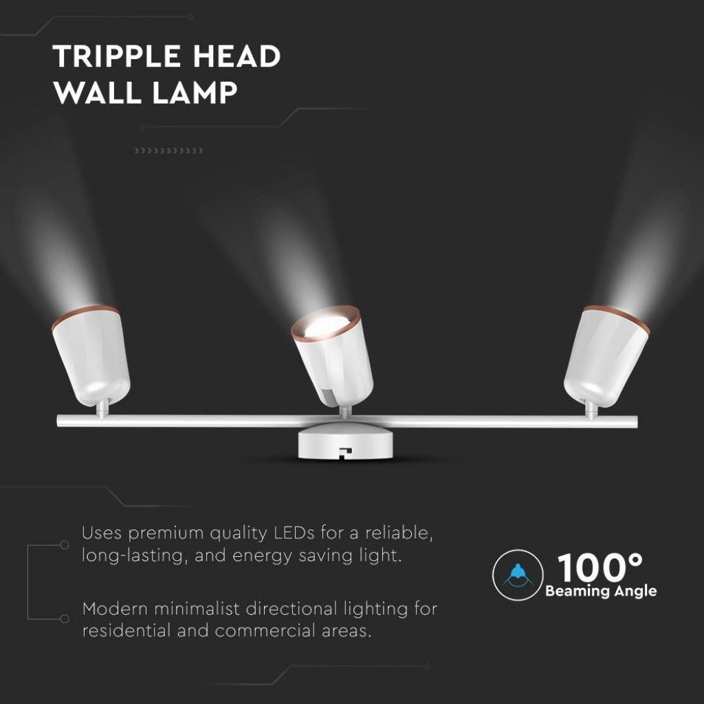 Faretto LED Da Parete BRILLIANT Loona – Bianco, Orientabile, 3W GU10, 250lm 3000K, Lampadina Inclusa