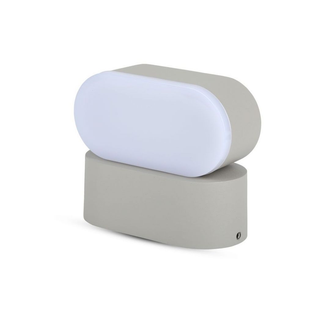V-TAC Lampada LED da Muro Ovale 6W 110LM/W Colore Grigio con Testa Ruotabile 4000K IP65
