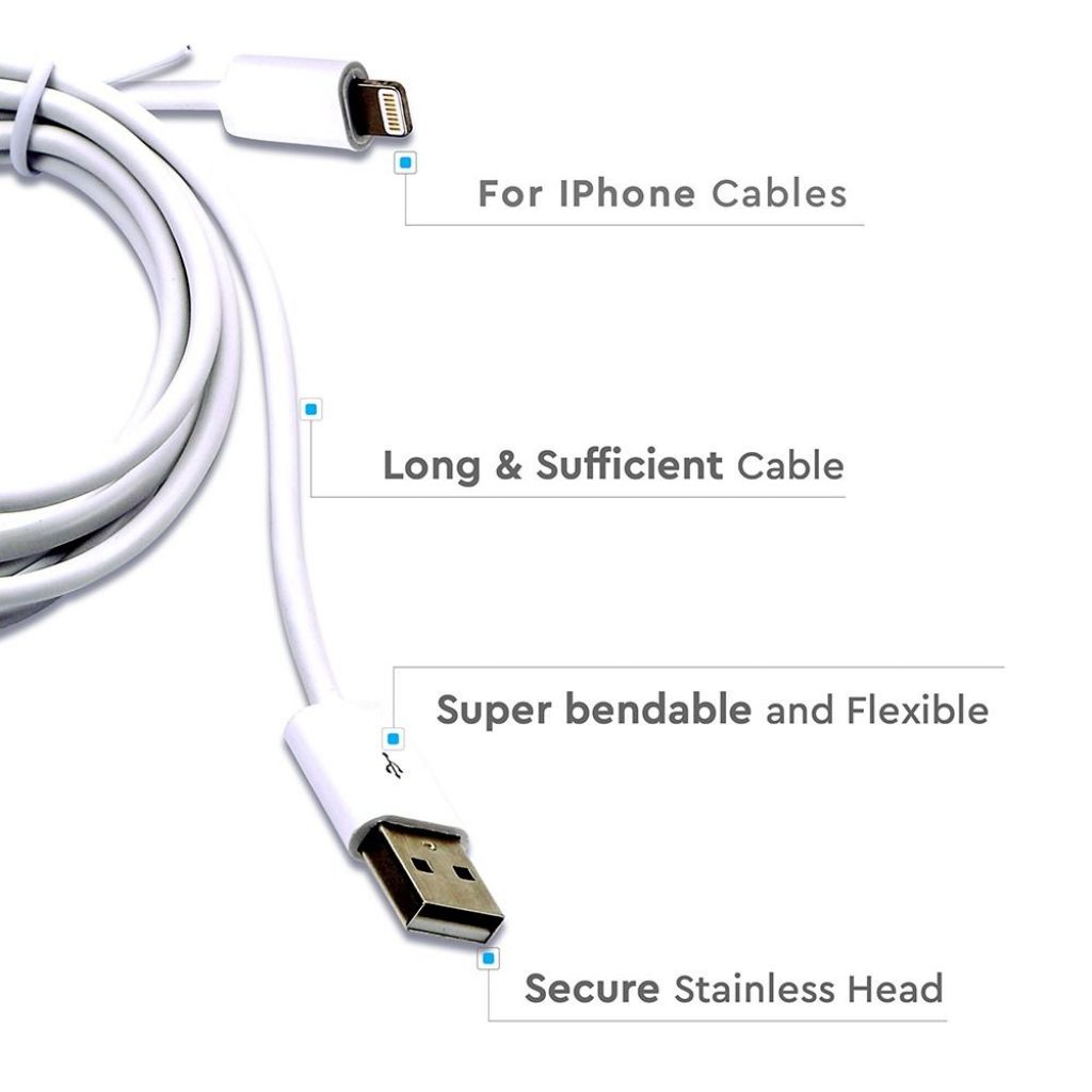 Iphone Cable White with Mfi Licence