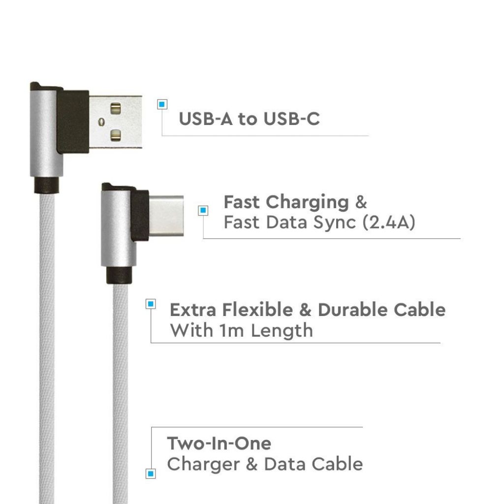 1m Type C USB Cable Grey Diamond Series