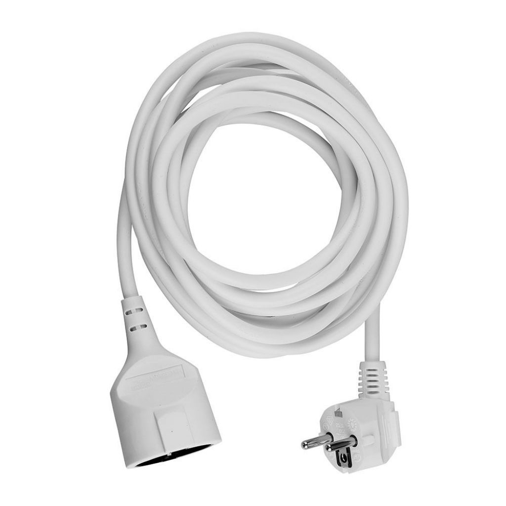 Extension Cord (3G 1.5mm 2 X 5m ) 16A , Polybag + Card White