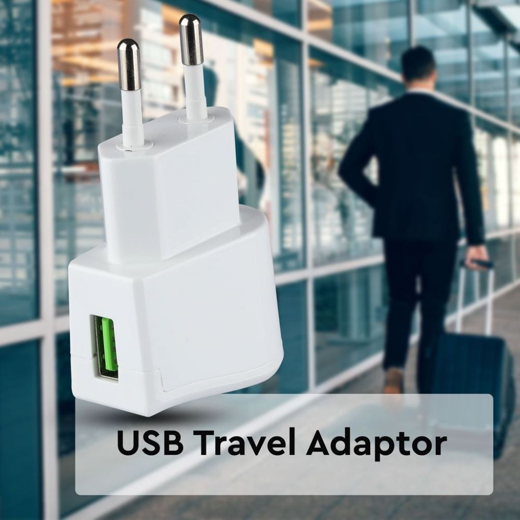 USB Travel Adaptor with Blister Package White